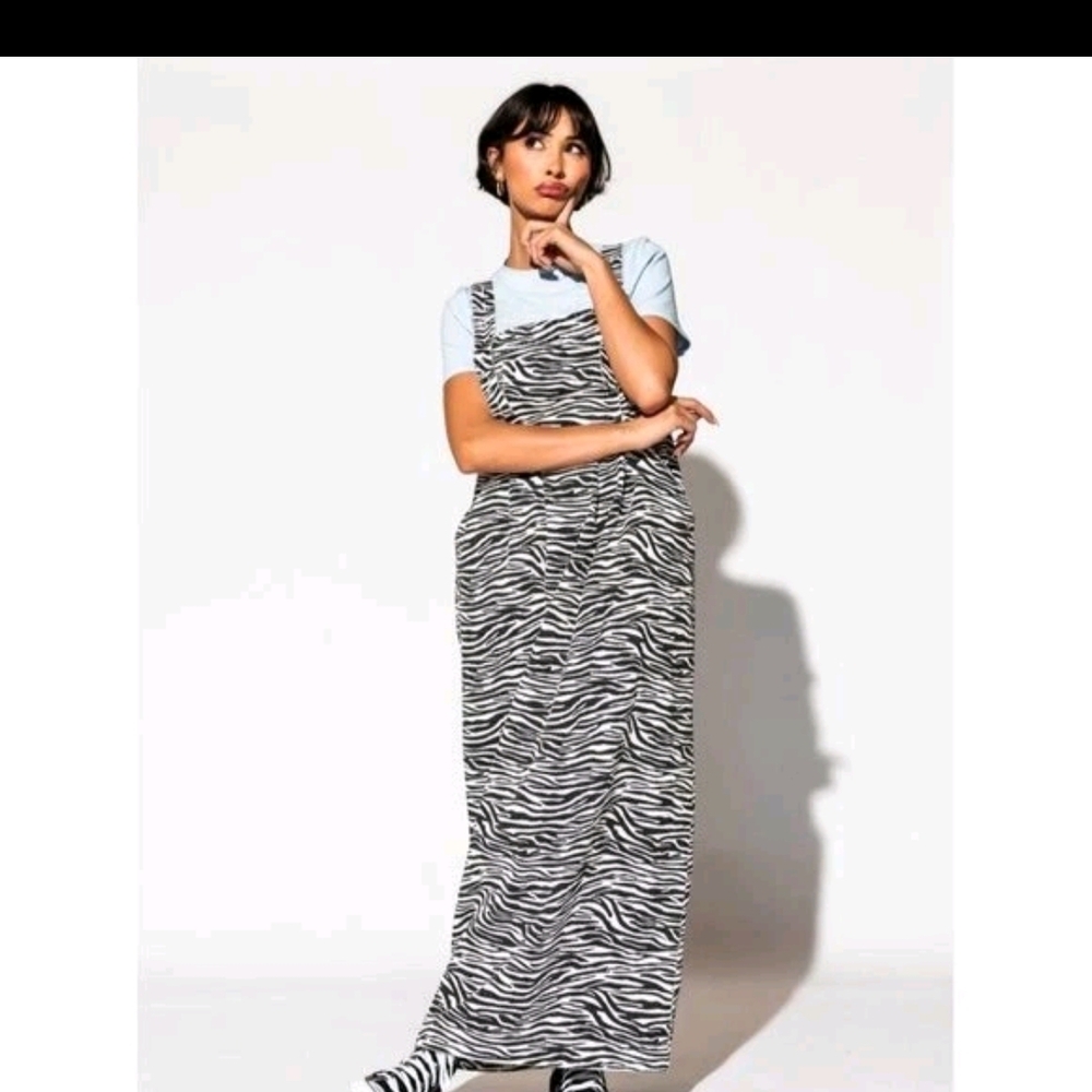 Dressed in LALA Black and White Zebra Pattern Dress